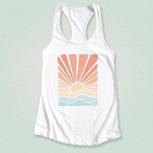 Retro Sunset Tank Top – Vintage Beach Vibes Summer Top